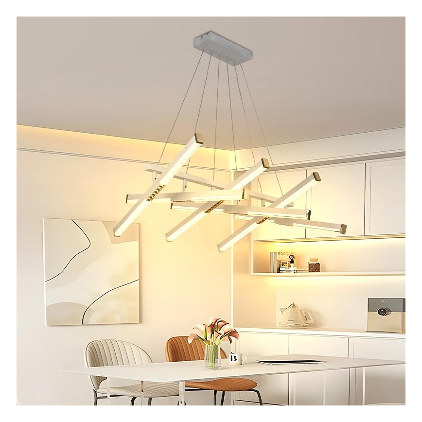 LED Prigušivi luster na sajli LED/90W/230V 3000-6500K + Daljinski upravljač