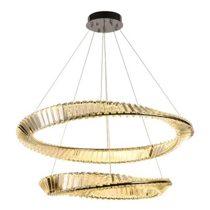 LED Prigušivi kristalni luster na sajli LED/90W/230V 3000-6500K sjajni krom + Daljinski upravljač