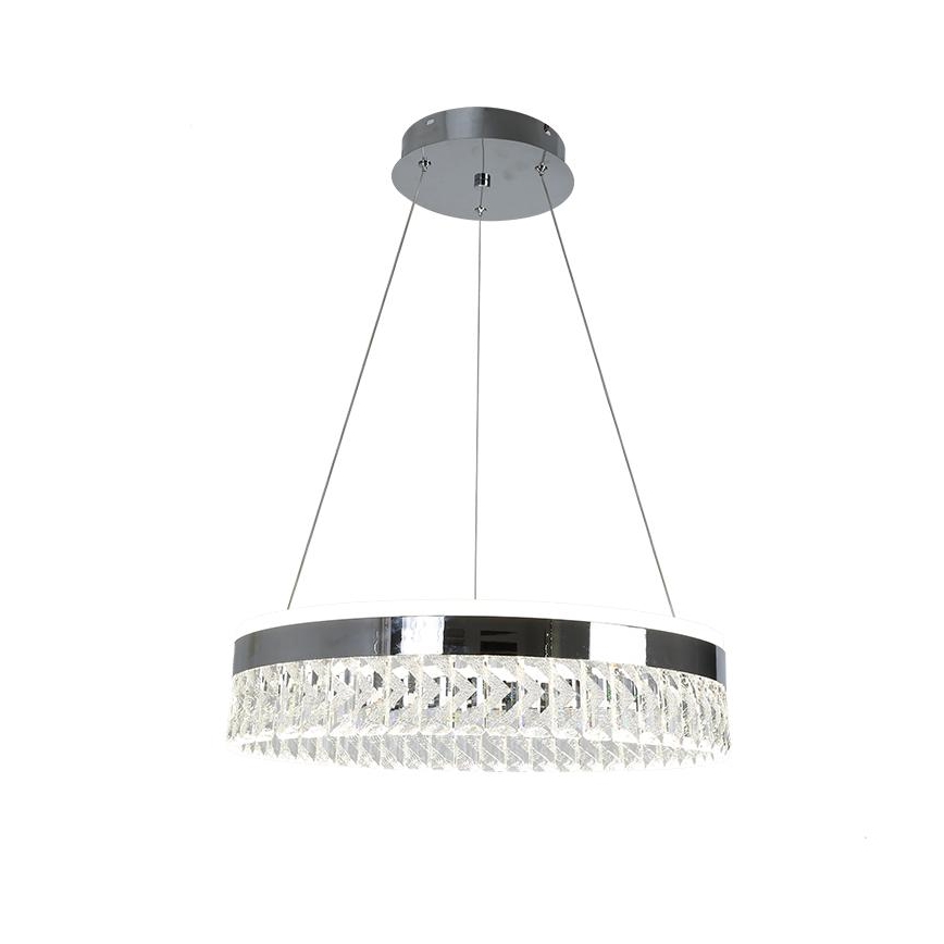LED Prigušivi kristalni luster na sajli LED/90W/230V 3000-6500K sjajni krom + Daljinski upravljač