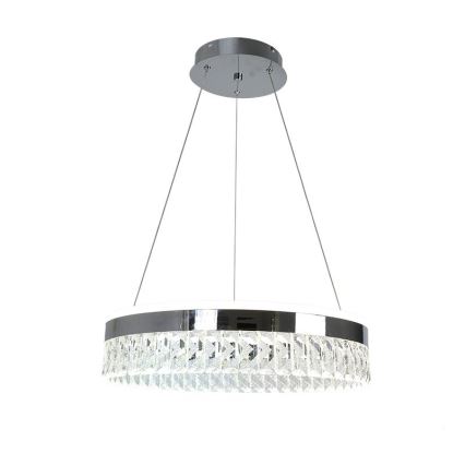 LED Prigušivi kristalni luster na sajli LED/90W/230V 3000-6500K sjajni krom + Daljinski upravljač