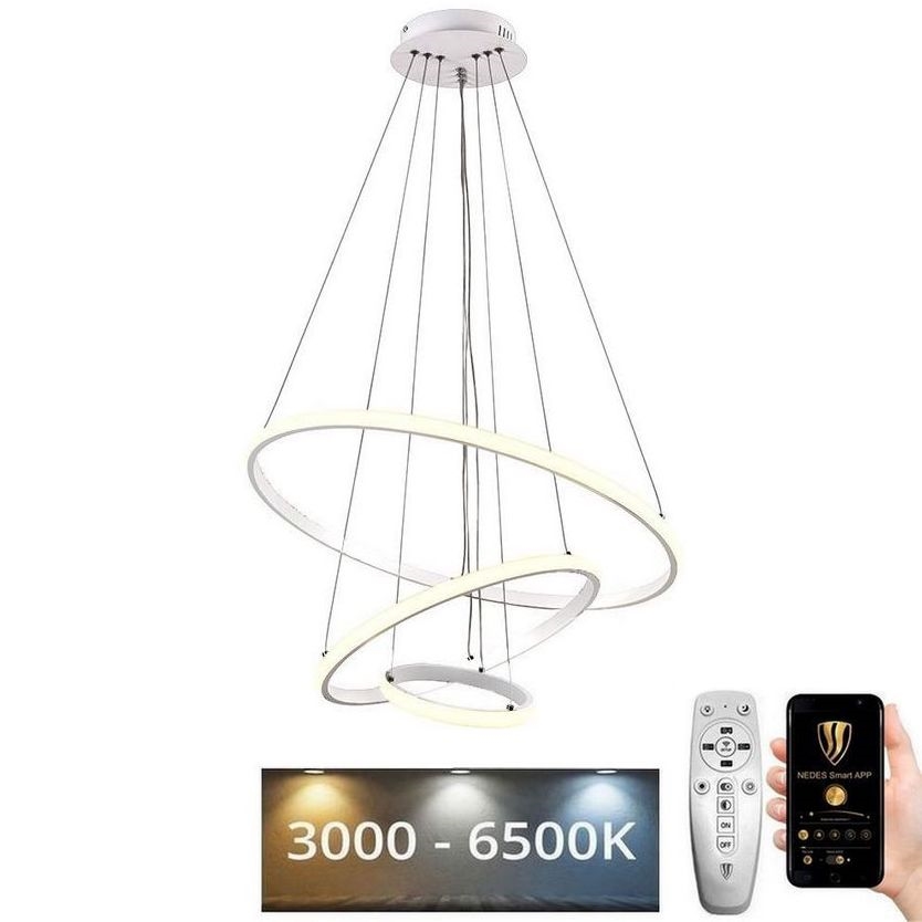 LED Prigušivi luster na sajli LED/90W/230V 3000-6500K pr. 60 cm + Daljinski upravljač