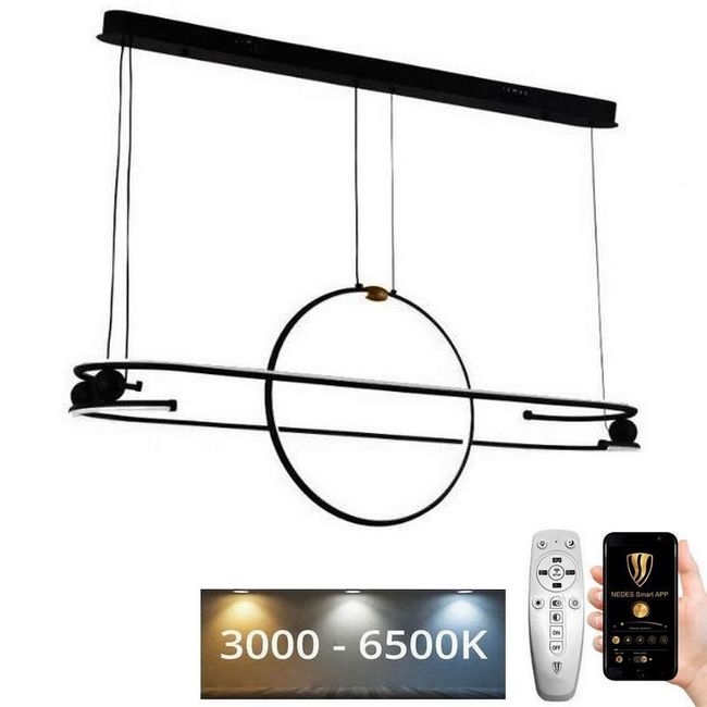 LED Prigušivi luster na sajli LED/95W/230V 3000-6500K + Daljinski upravljač
