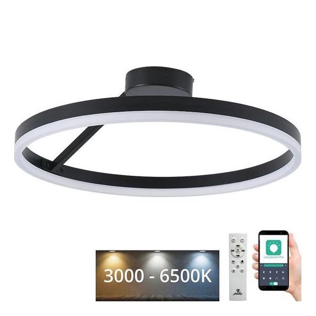 LED Prigušivi nadgradni luster LED/40W/230V 3000-6500K crno + Daljinski upravljač