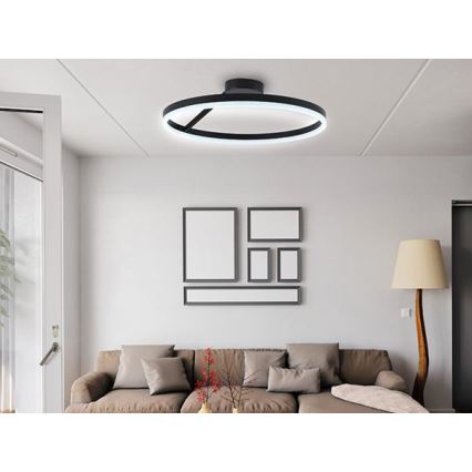 LED Prigušivi nadgradni luster LED/40W/230V 3000-6500K crno + Daljinski upravljač