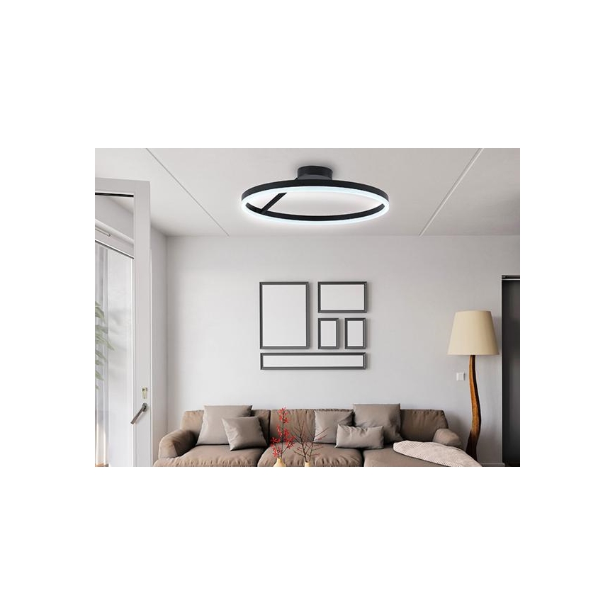 LED Prigušivi nadgradni luster LED/40W/230V 3000-6500K crno + Daljinski upravljač