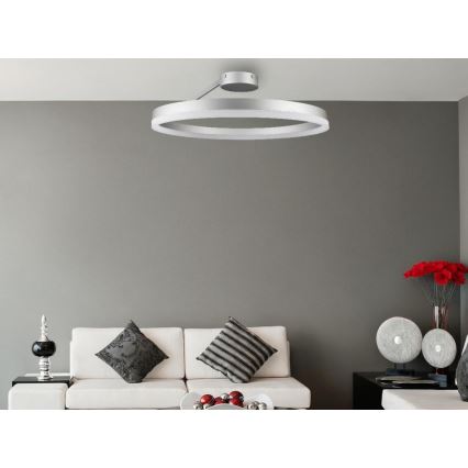 LED Prigušivi nadgradni luster LED/40W/230V 3000-6500K mat krom + Daljinski upravljač