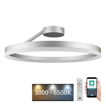 LED Prigušivi nadgradni luster LED/40W/230V 3000-6500K mat krom + Daljinski upravljač