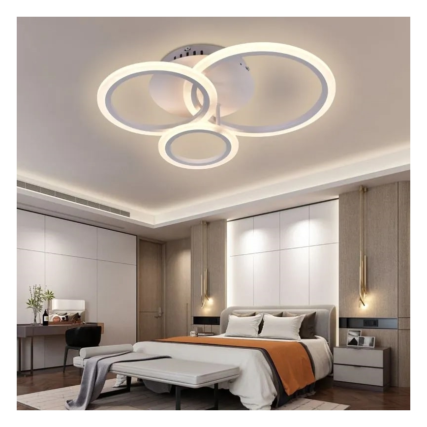 LED Prigušivi nadgradni luster LED/40W/230V 3000-6500K bela + Daljinski upravljač