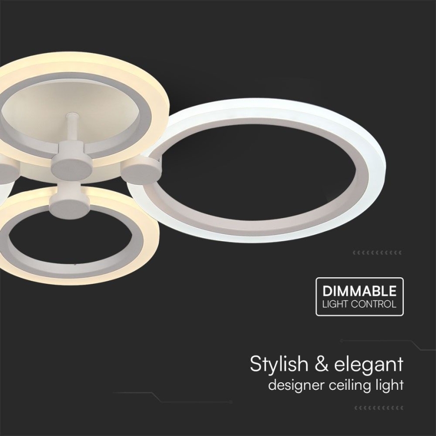 LED Prigušivi nadgradni luster LED/45W/230V 3000-6500K + Daljinski upravljač