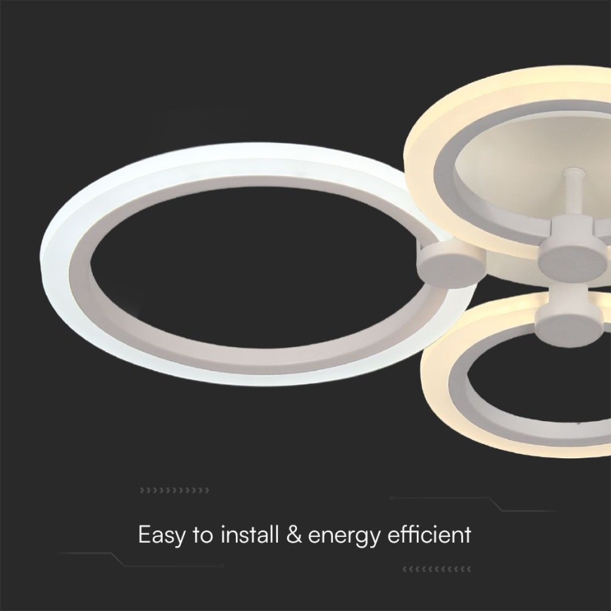 LED Prigušivi nadgradni luster LED/45W/230V 3000-6500K + Daljinski upravljač