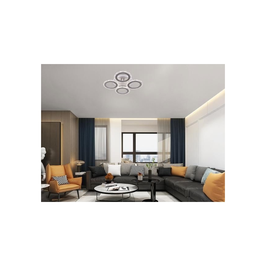 LED Prigušivi nadgradni luster LED/55W/230V 3000-6500K + Daljinski upravljač