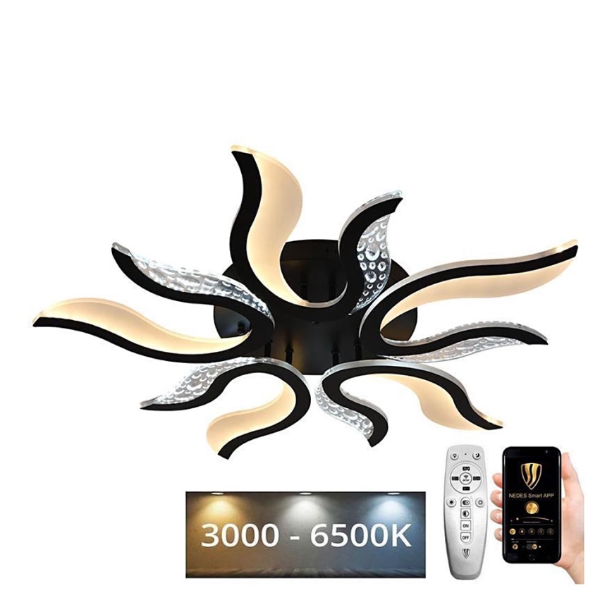 LED Prigušivi nadgradni luster LED/65W/230V 3000-6500K crno + Daljinski upravljač