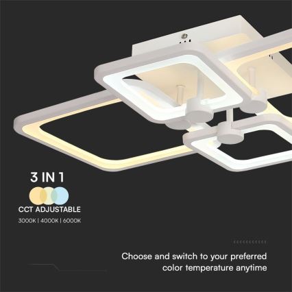 LED Prigušivi nadgradni luster LED/70W/230V 3000-6500K + Daljinski upravljač