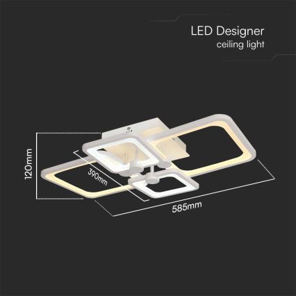 LED Prigušivi nadgradni luster LED/70W/230V 3000-6500K + Daljinski upravljač