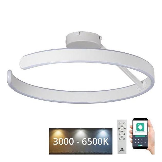 LED Prigušivi nadgradni luster LED/72W/230V 3000-6500K bela + Daljinski upravljač