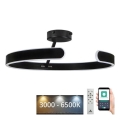 LED Prigušivi nadgradni luster LED/72W/230V 3000-6500K crno + Daljinski upravljač