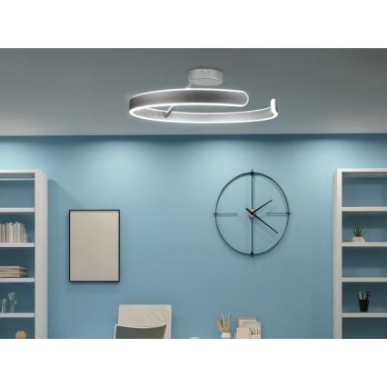 LED Prigušivi nadgradni luster LED/72W/230V 3000-6500K mat krom + Daljinski upravljač