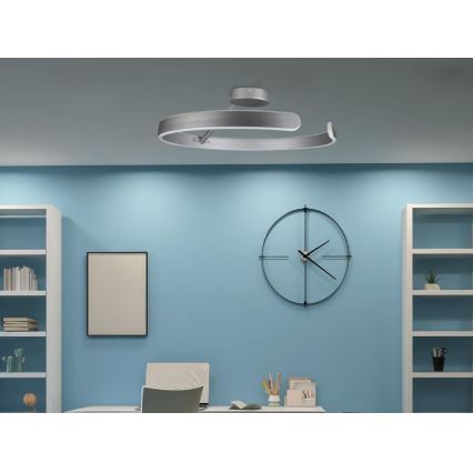 LED Prigušivi nadgradni luster LED/72W/230V 3000-6500K mat krom + Daljinski upravljač