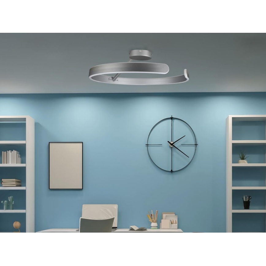 LED Prigušivi nadgradni luster LED/72W/230V 3000-6500K mat krom + Daljinski upravljač