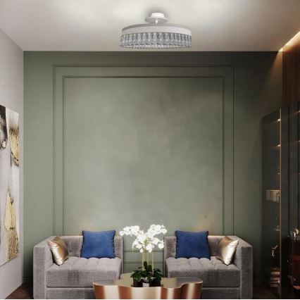 LED Prigušivi kristalni nadgradni luster LED/75W/230V 3000-6500K bela + Daljinski upravljač
