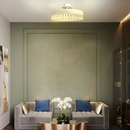 LED Prigušivi kristalni nadgradni luster LED/75W/230V 3000-6500K bela + Daljinski upravljač