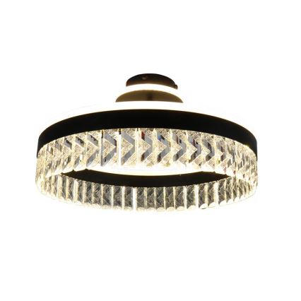 LED Prigušivi kristalni nadgradni luster LED/75W/230V 3000-6500K crno + Daljinski upravljač