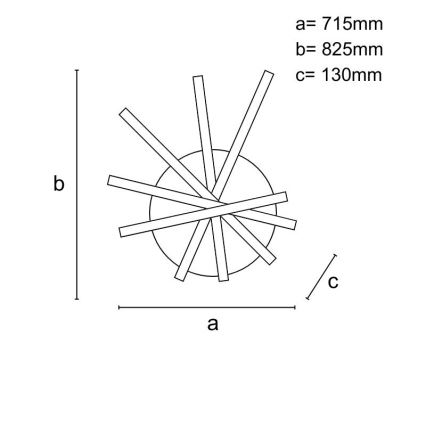 LED Prigušivi nadgradni luster LED/75W/230V 3000-6500K + Daljinski upravljač
