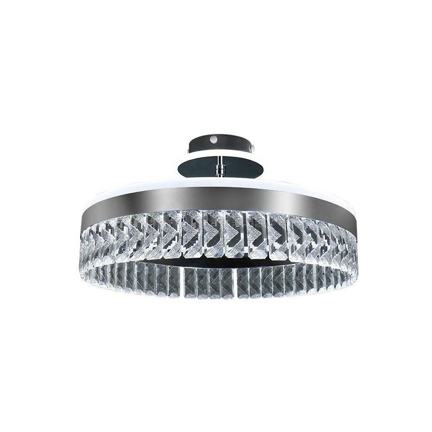 LED Prigušivi kristalni nadgradni luster LED/75W/230V 3000-6500K mat krom + Daljinski upravljač