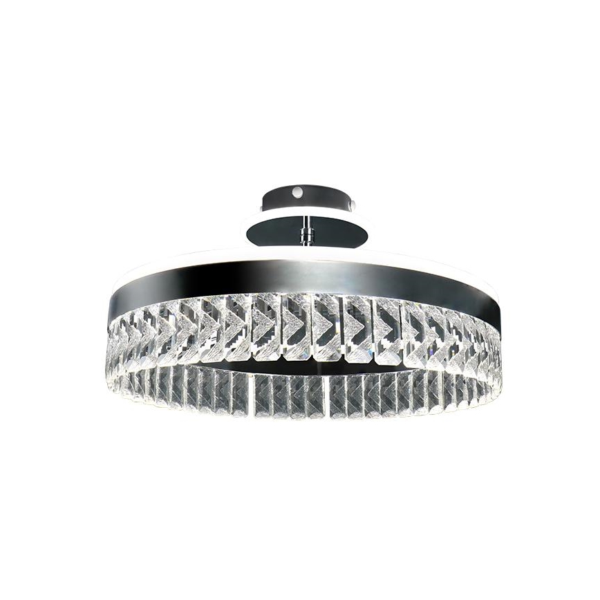 LED Prigušivi kristalni nadgradni luster LED/75W/230V 3000-6500K mat krom + Daljinski upravljač