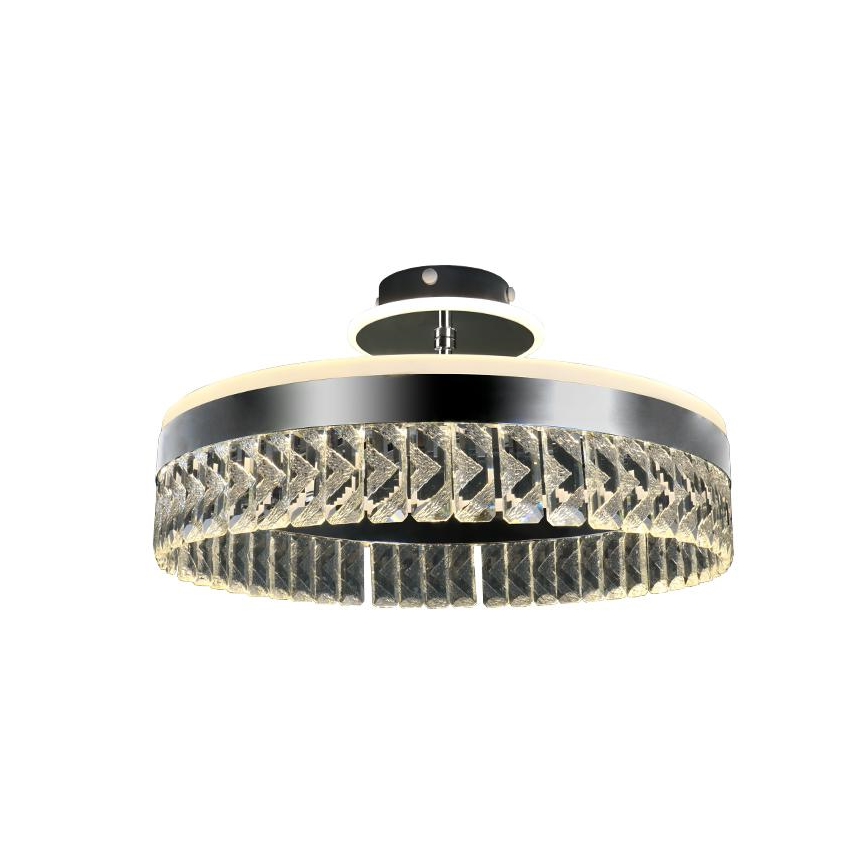 LED Prigušivi kristalni nadgradni luster LED/75W/230V 3000-6500K mat krom + Daljinski upravljač