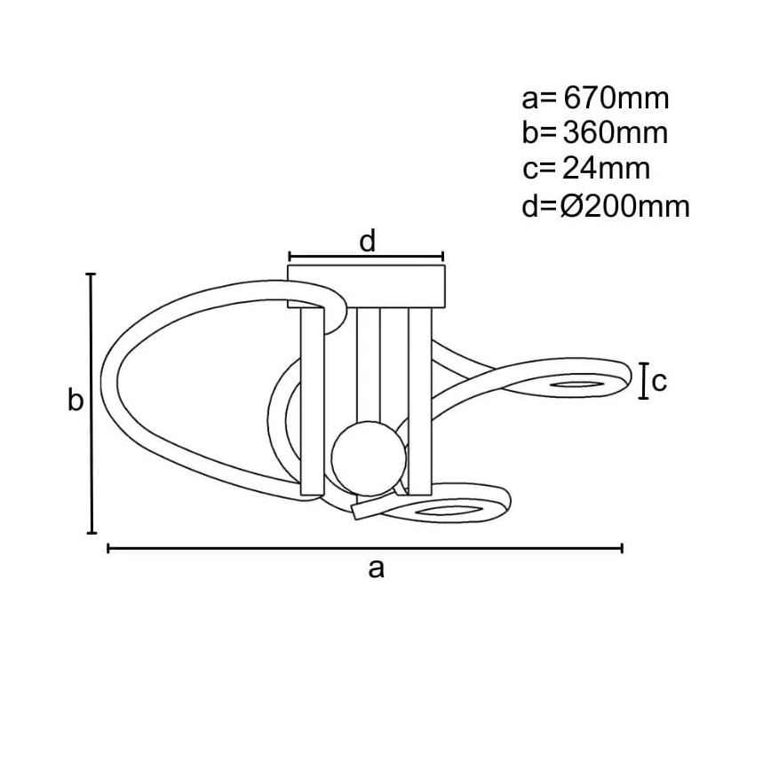LED Prigušivi nadgradni luster LED/80W/230V 3000-6500K + Daljinski upravljač