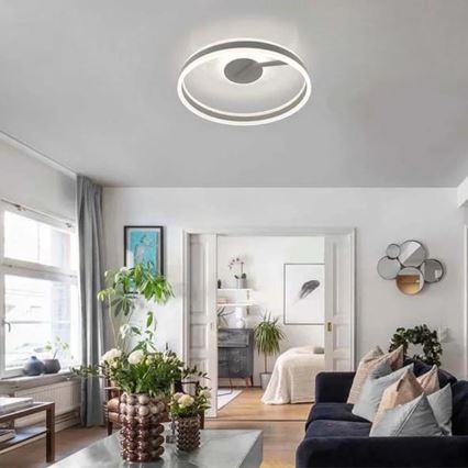 LED Prigušivi nadgradni luster LED/86W/230V 3000-6500K bela + Daljinski upravljač