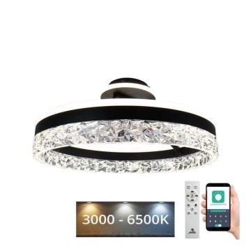 LED Prigušivi nadgradni luster LED/86W/230V 3000-6500K crno + Daljinski upravljač