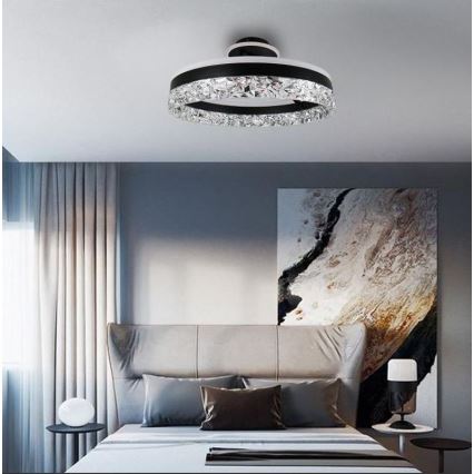 LED Prigušivi nadgradni luster LED/86W/230V 3000-6500K crno + Daljinski upravljač