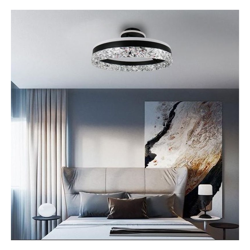 LED Prigušivi nadgradni luster LED/86W/230V 3000-6500K crno + Daljinski upravljač