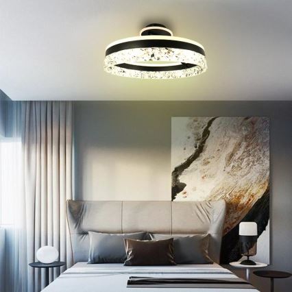 LED Prigušivi nadgradni luster LED/86W/230V 3000-6500K crno + Daljinski upravljač