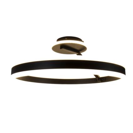 LED Prigušivi nadgradni luster LED/86W/230V 3000-6500K crno + Daljinski upravljač