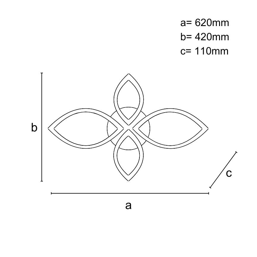 LED Prigušivi nadgradni luster LED/95W/230V 3000-6500K + Daljinski upravljač