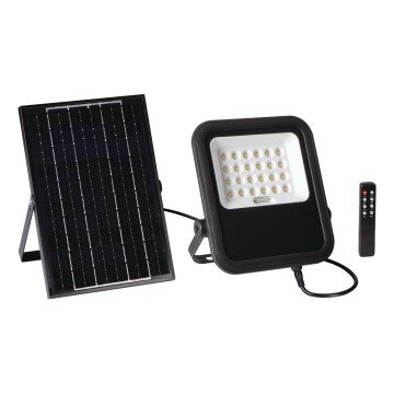 LED Prigušivi reflektor sa solarnim panelom i senzorom za dan/noć LED/10W/10000 mAh 3,2V IP65 + Daljinski upravljač