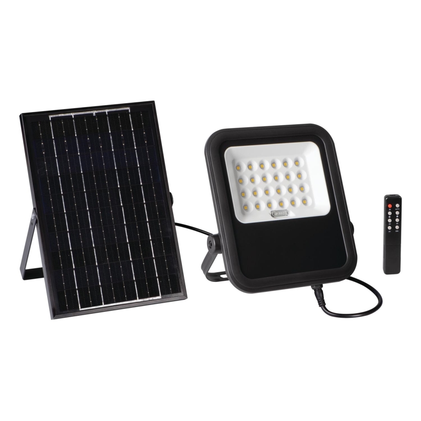 LED Prigušivi reflektor sa solarnim panelom i senzorom za dan/noć LED/10W/10000 mAh 3,2V IP65 + Daljinski upravljač