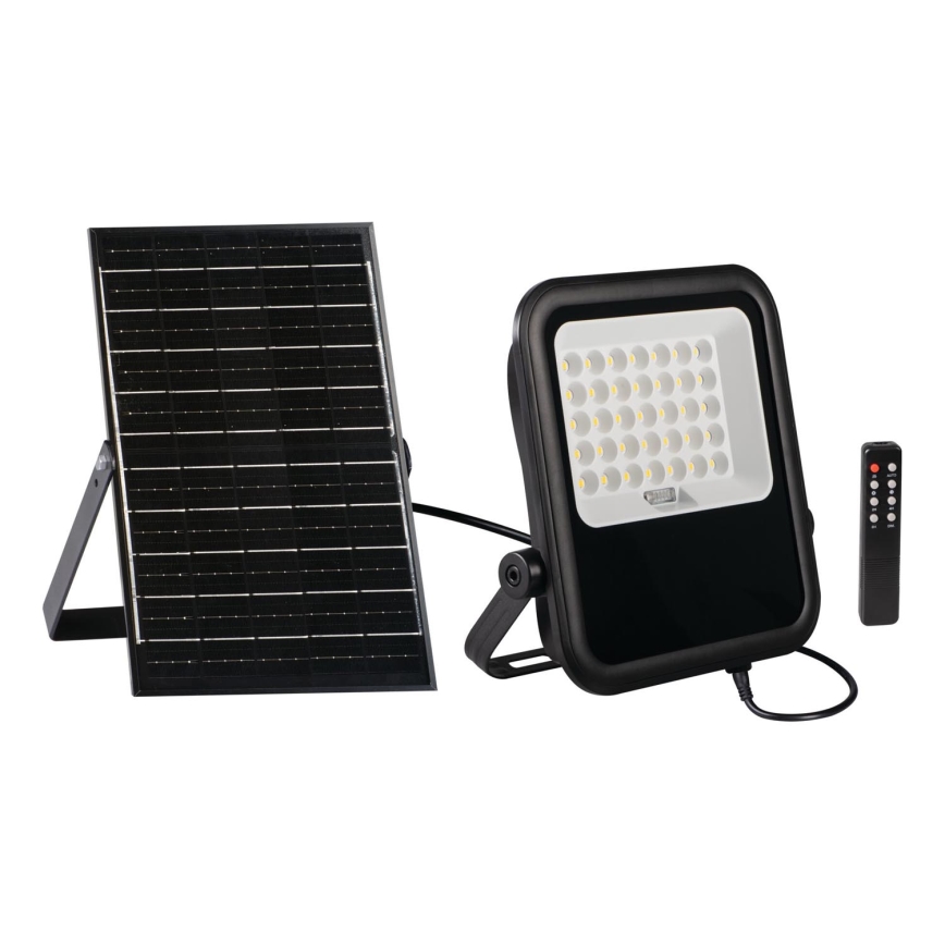 LED Prigušivi reflektor sa solarnim panelom i senzorom za dan/noć LED/15W/15000 mAh 3,2V IP65 + Daljinski upravljač