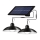 LED Prigušivi solarni luster na sajli 2xLED/1,8W/3,7V IP44 6500K 2400 mAh + Daljinski upravljač