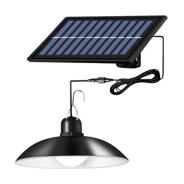 LED Prigušivi solarni luster na sajli LED/1,8W/3,7V IP44 6500K 1600 mAh + Daljinski upravljač