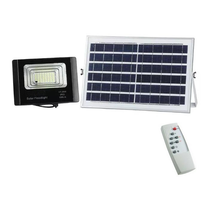 LED Prigušivi solarni reflektor LED/12W/3,2V 6000K IP65 5000 mAh + Daljinski upravljač