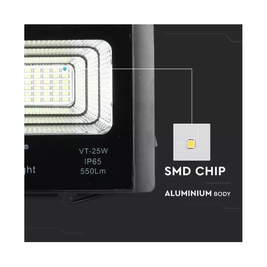 LED Prigušivi solarni reflektor LED/12W/3,2V 6000K IP65 5000 mAh + Daljinski upravljač