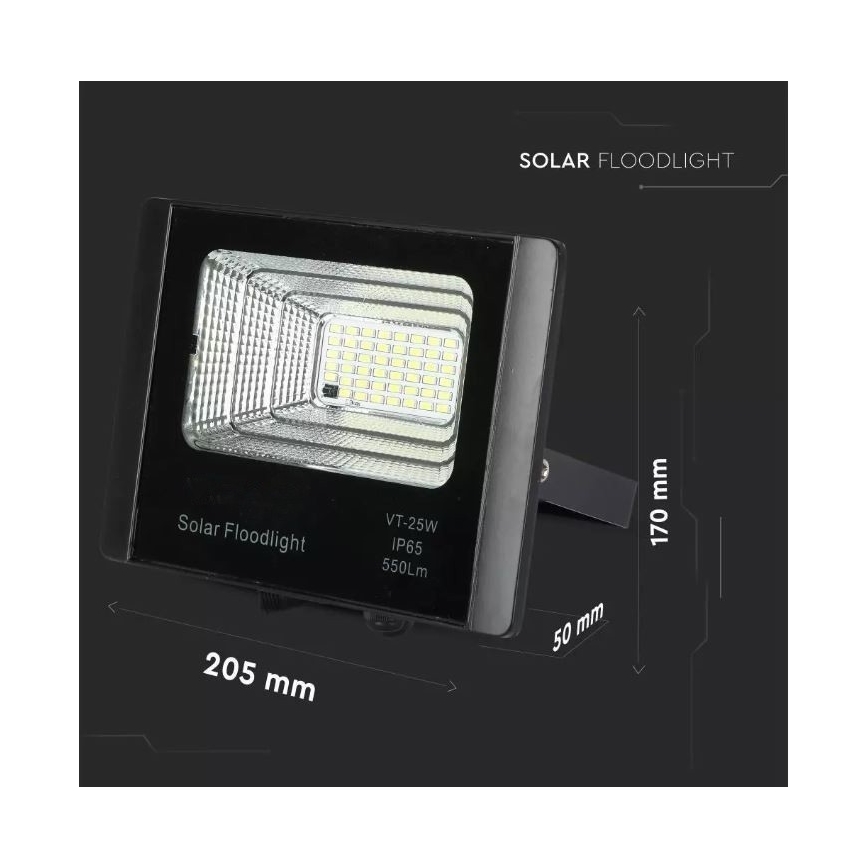 LED Prigušivi solarni reflektor LED/12W/3,2V 6000K IP65 5000 mAh + Daljinski upravljač