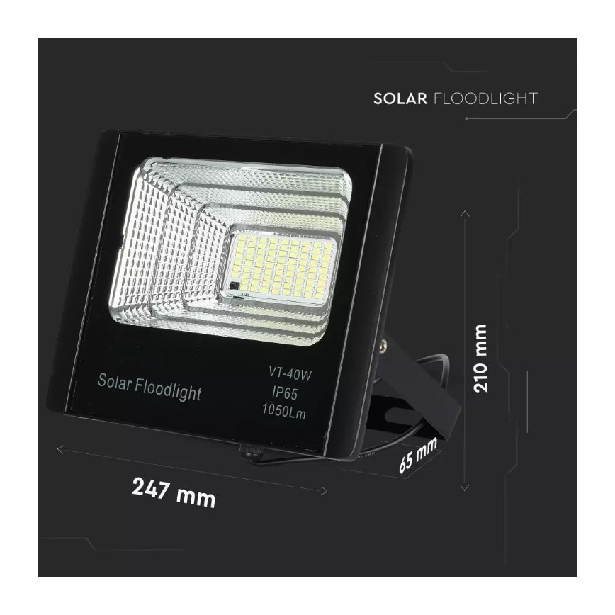 LED Prigušivi solarni reflektor LED/16W/3,2V 4000K IP65 10000 mAh + Daljinski upravljač