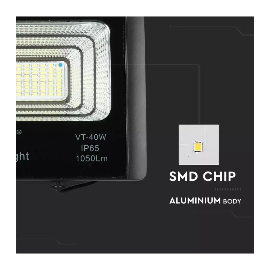 LED Prigušivi solarni reflektor LED/16W/3,2V 4000K IP65 10000 mAh + Daljinski upravljač