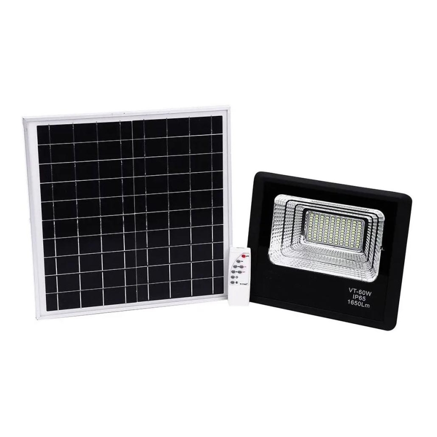 LED Prigušivi solarni reflektor LED/20W/6,4V 4000K IP65 + Daljinski upravljač
