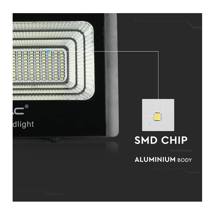 LED Prigušivi solarni reflektor LED/20W/6,4V 4000K IP65 + Daljinski upravljač